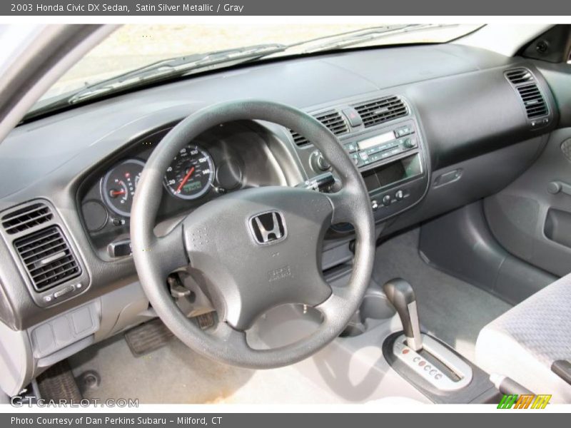 Satin Silver Metallic / Gray 2003 Honda Civic DX Sedan
