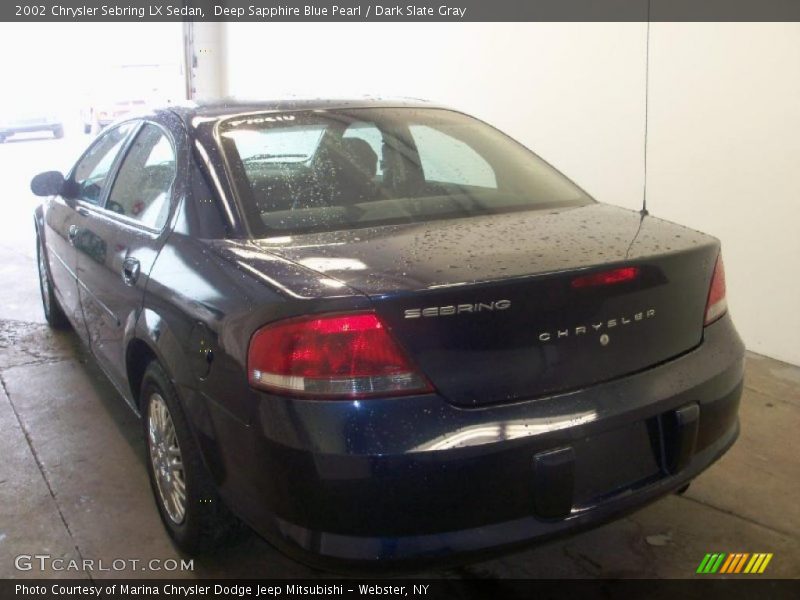 Deep Sapphire Blue Pearl / Dark Slate Gray 2002 Chrysler Sebring LX Sedan