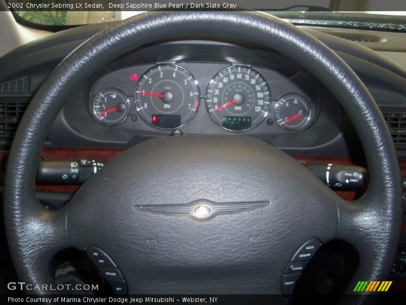 Deep Sapphire Blue Pearl / Dark Slate Gray 2002 Chrysler Sebring LX Sedan