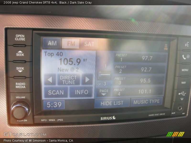 Black / Dark Slate Gray 2008 Jeep Grand Cherokee SRT8 4x4