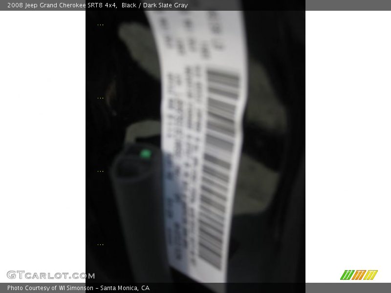 Black / Dark Slate Gray 2008 Jeep Grand Cherokee SRT8 4x4
