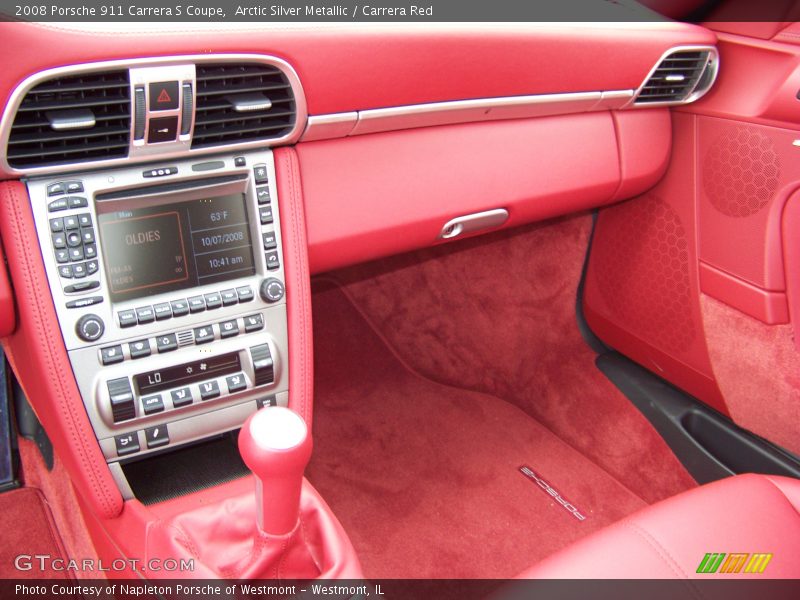 Arctic Silver Metallic / Carrera Red 2008 Porsche 911 Carrera S Coupe