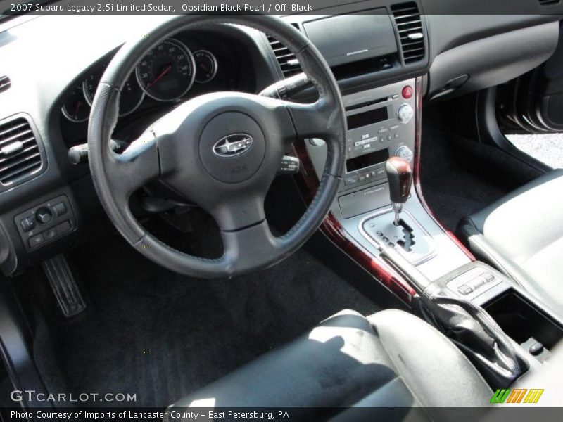Obsidian Black Pearl / Off-Black 2007 Subaru Legacy 2.5i Limited Sedan