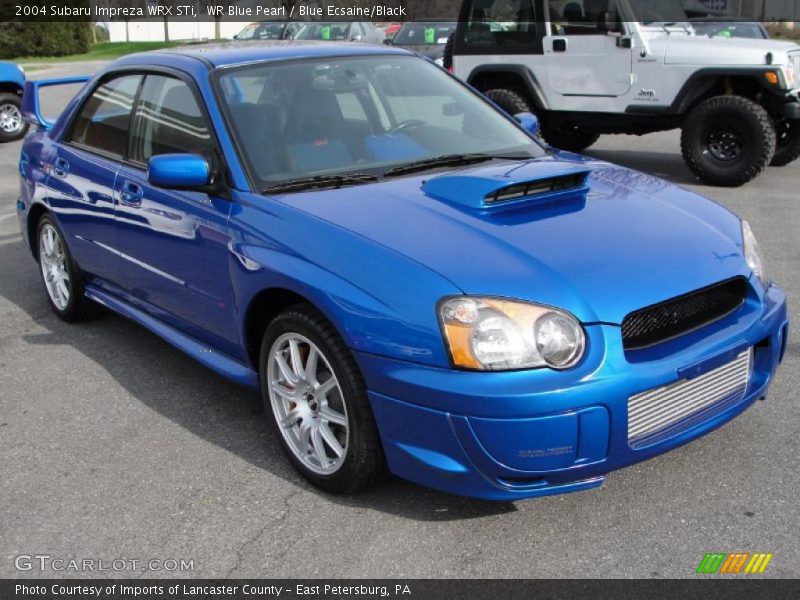 WR Blue Pearl / Blue Ecsaine/Black 2004 Subaru Impreza WRX STi