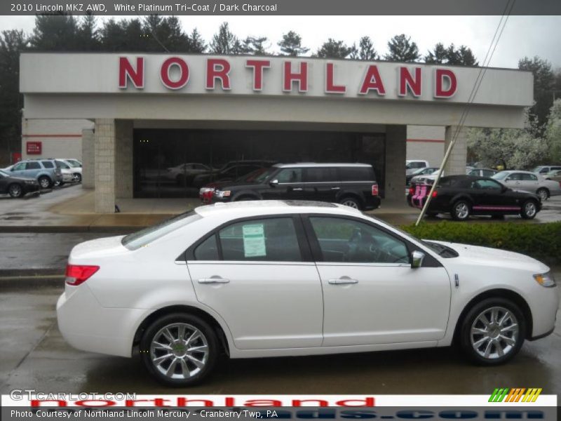 White Platinum Tri-Coat / Dark Charcoal 2010 Lincoln MKZ AWD