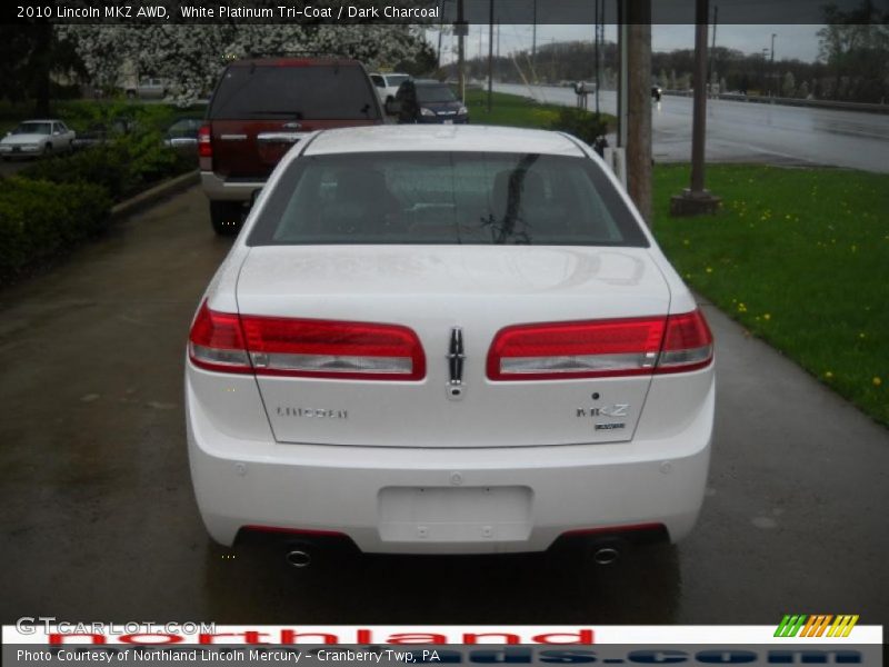 White Platinum Tri-Coat / Dark Charcoal 2010 Lincoln MKZ AWD