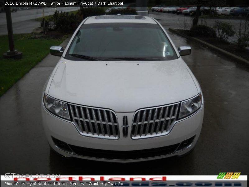 White Platinum Tri-Coat / Dark Charcoal 2010 Lincoln MKZ AWD