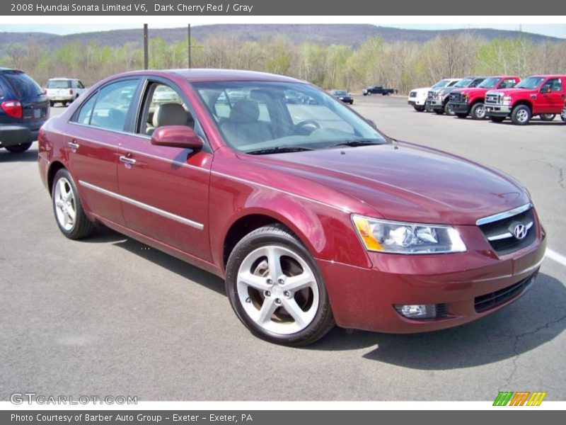 Dark Cherry Red / Gray 2008 Hyundai Sonata Limited V6