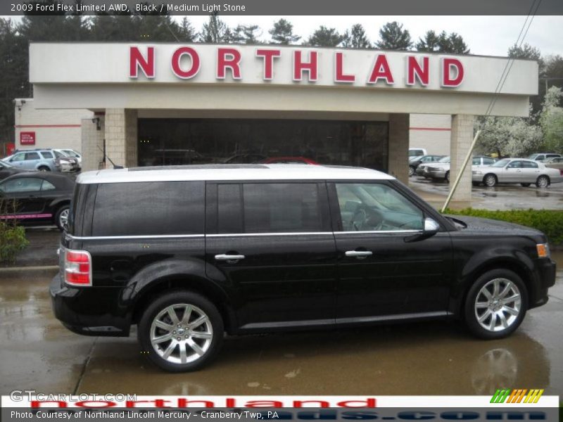 Black / Medium Light Stone 2009 Ford Flex Limited AWD