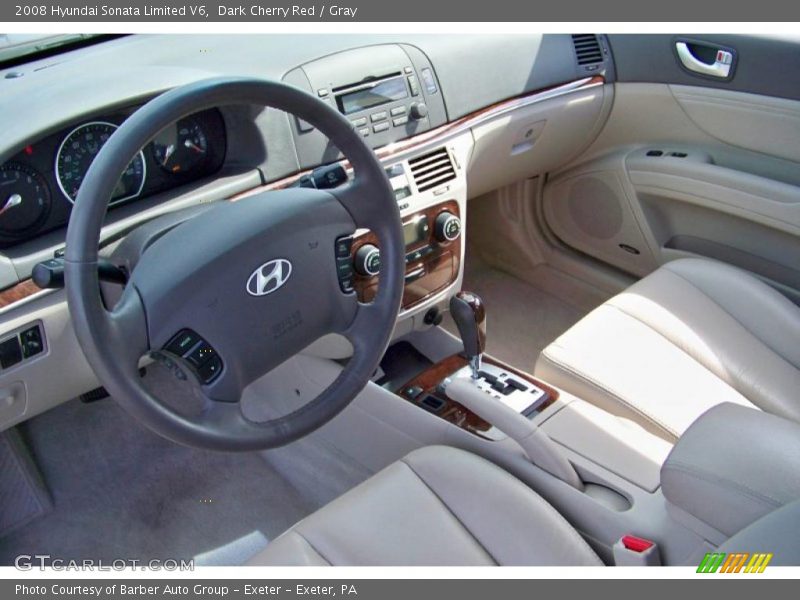 Dark Cherry Red / Gray 2008 Hyundai Sonata Limited V6