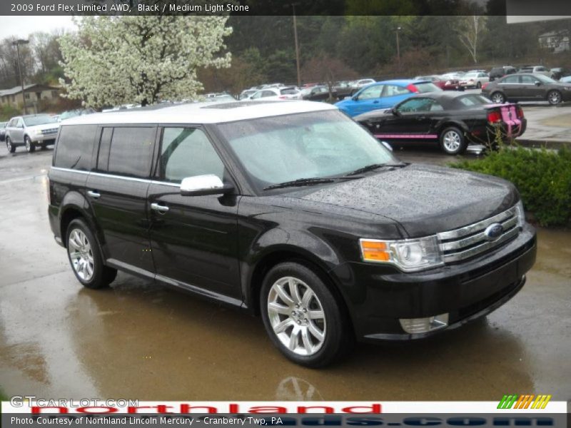 Black / Medium Light Stone 2009 Ford Flex Limited AWD