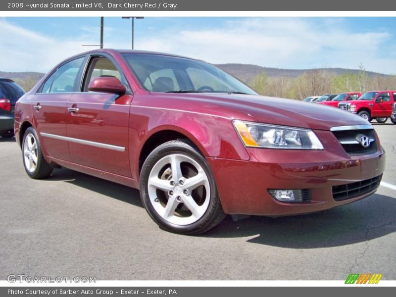 Dark Cherry Red / Gray 2008 Hyundai Sonata Limited V6