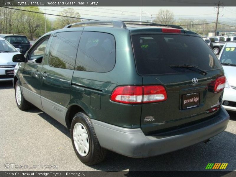 Woodland Green Pearl / Gray 2003 Toyota Sienna LE