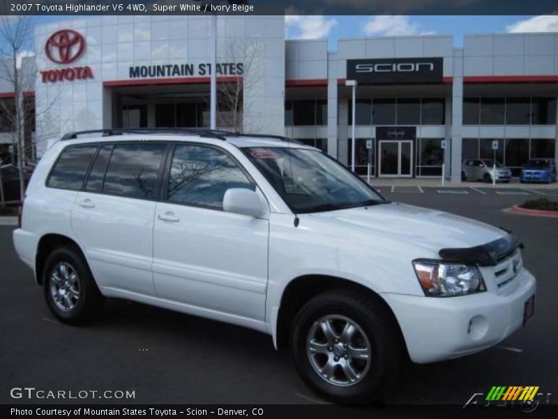 Super White / Ivory Beige 2007 Toyota Highlander V6 4WD