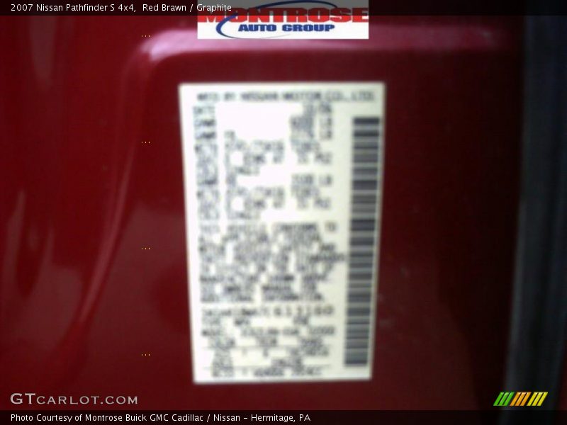 Red Brawn / Graphite 2007 Nissan Pathfinder S 4x4