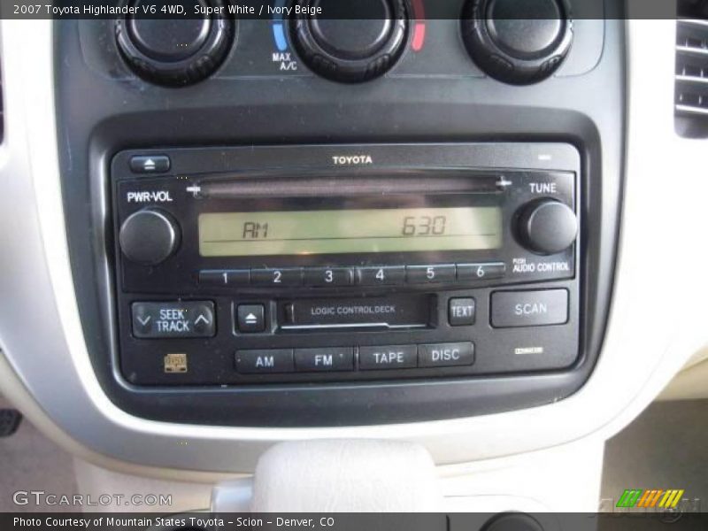 Super White / Ivory Beige 2007 Toyota Highlander V6 4WD