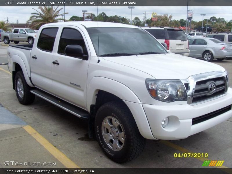 Super White / Graphite 2010 Toyota Tacoma V6 PreRunner TRD Double Cab