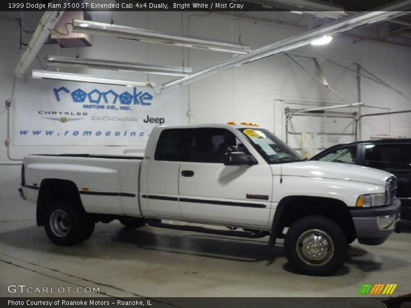 Bright White / Mist Gray 1999 Dodge Ram 3500 ST Extended Cab 4x4 Dually