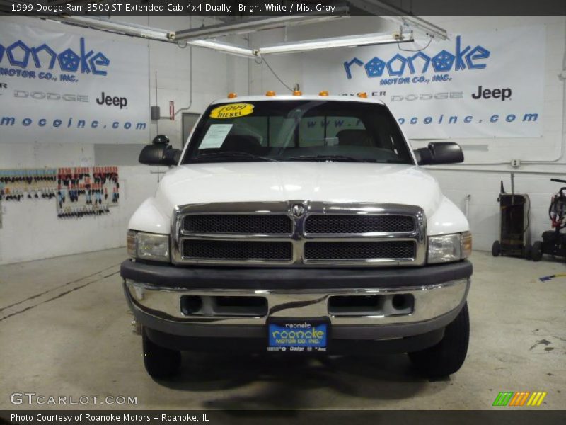 Bright White / Mist Gray 1999 Dodge Ram 3500 ST Extended Cab 4x4 Dually