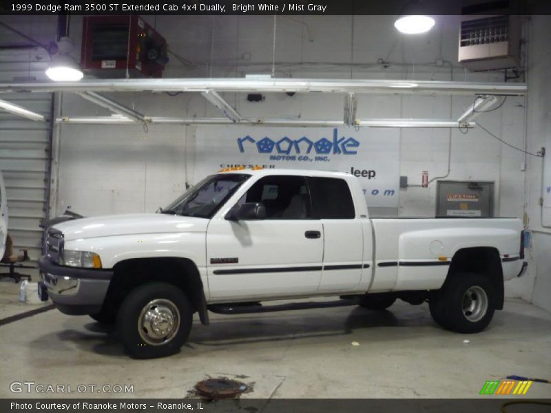 Bright White / Mist Gray 1999 Dodge Ram 3500 ST Extended Cab 4x4 Dually