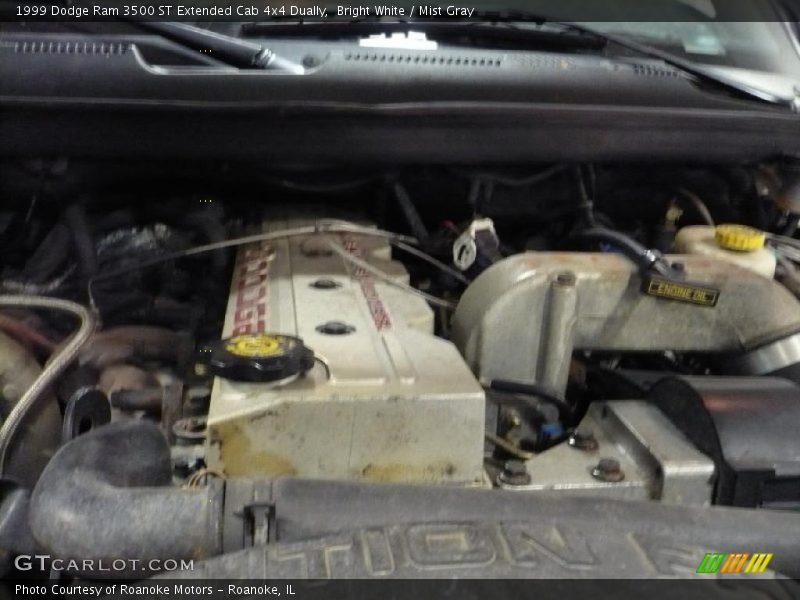 Bright White / Mist Gray 1999 Dodge Ram 3500 ST Extended Cab 4x4 Dually