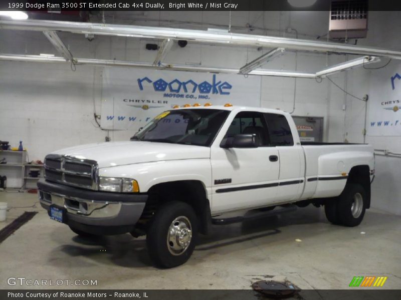 Bright White / Mist Gray 1999 Dodge Ram 3500 ST Extended Cab 4x4 Dually