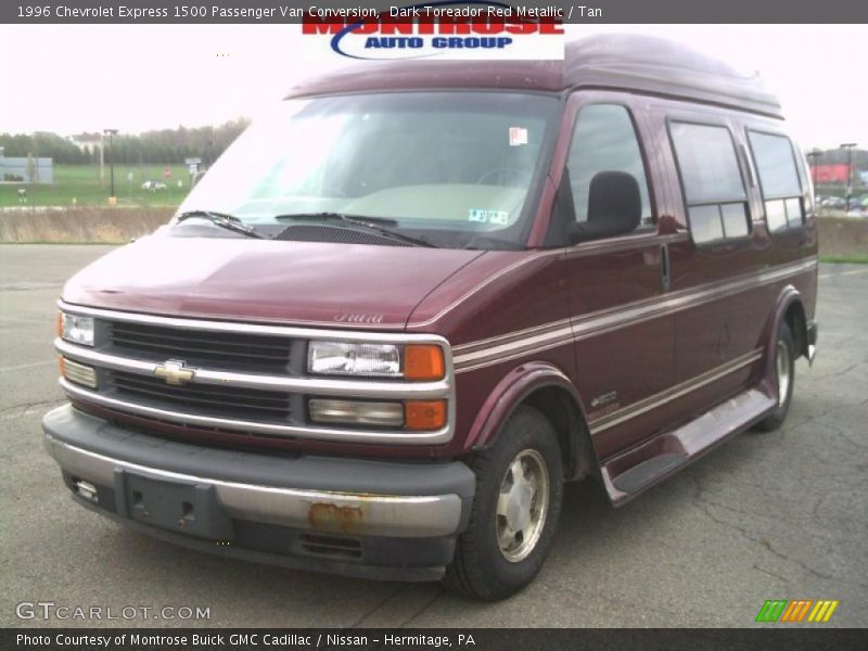 Dark Toreador Red Metallic / Tan 1996 Chevrolet Express 1500 Passenger Van Conversion