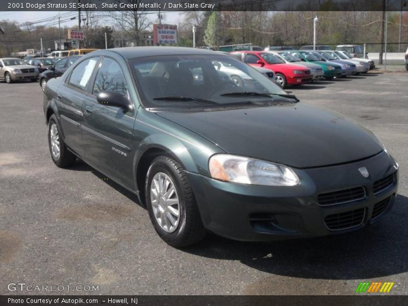 Shale Green Metallic / Dark Slate Gray 2001 Dodge Stratus SE Sedan