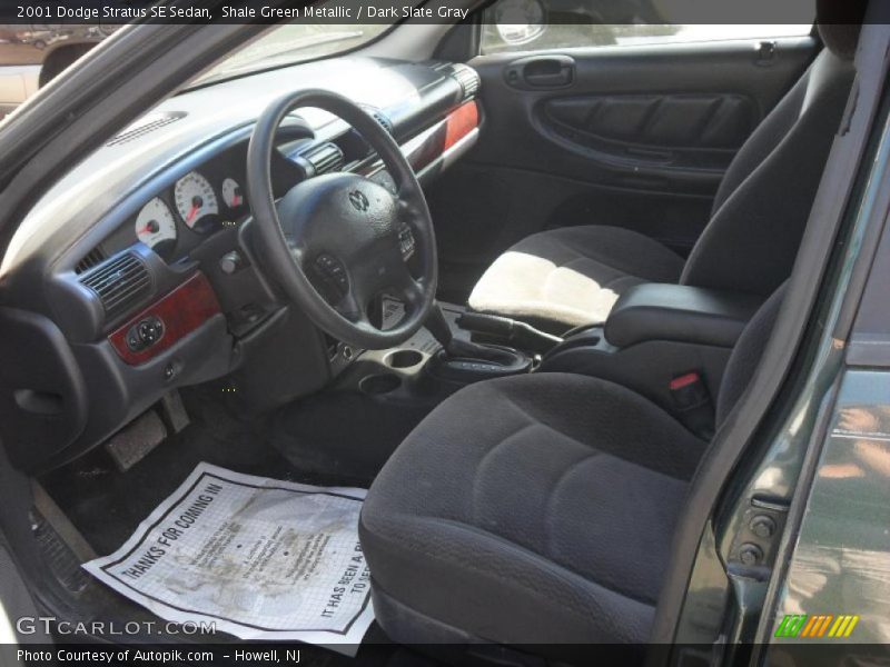 Shale Green Metallic / Dark Slate Gray 2001 Dodge Stratus SE Sedan