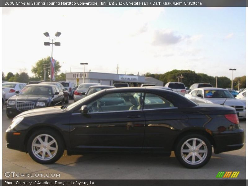 Brilliant Black Crystal Pearl / Dark Khaki/Light Graystone 2008 Chrysler Sebring Touring Hardtop Convertible