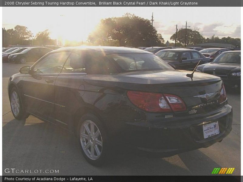 Brilliant Black Crystal Pearl / Dark Khaki/Light Graystone 2008 Chrysler Sebring Touring Hardtop Convertible