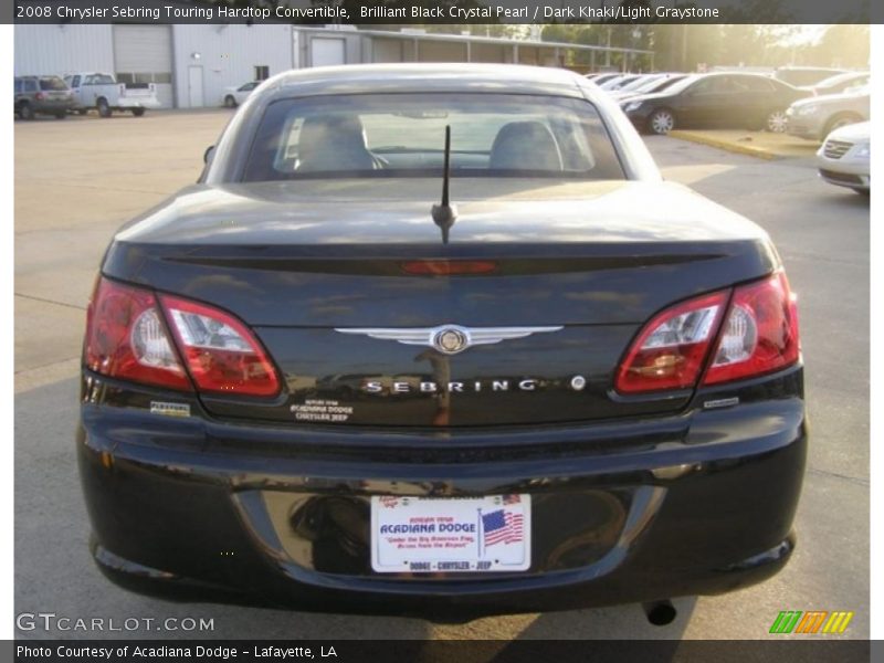 Brilliant Black Crystal Pearl / Dark Khaki/Light Graystone 2008 Chrysler Sebring Touring Hardtop Convertible