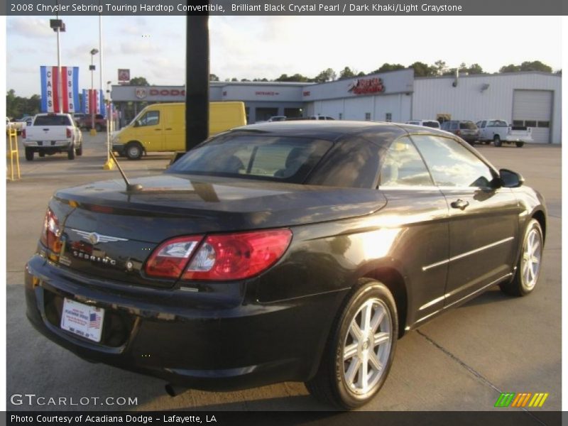 Brilliant Black Crystal Pearl / Dark Khaki/Light Graystone 2008 Chrysler Sebring Touring Hardtop Convertible