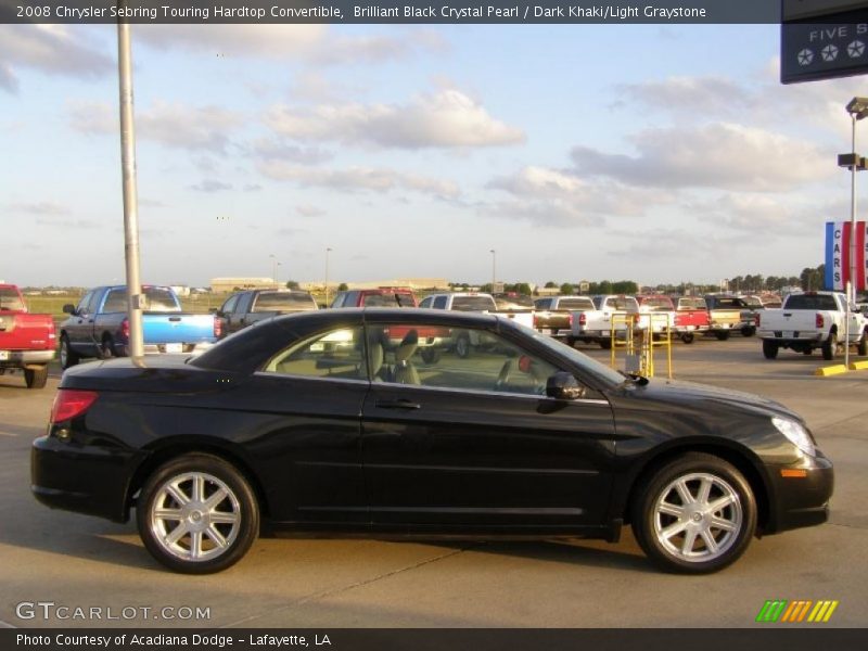 Brilliant Black Crystal Pearl / Dark Khaki/Light Graystone 2008 Chrysler Sebring Touring Hardtop Convertible