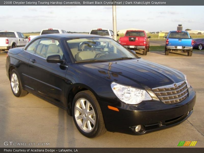 Brilliant Black Crystal Pearl / Dark Khaki/Light Graystone 2008 Chrysler Sebring Touring Hardtop Convertible