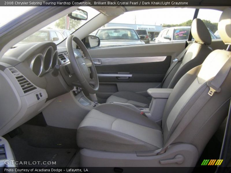 Brilliant Black Crystal Pearl / Dark Khaki/Light Graystone 2008 Chrysler Sebring Touring Hardtop Convertible