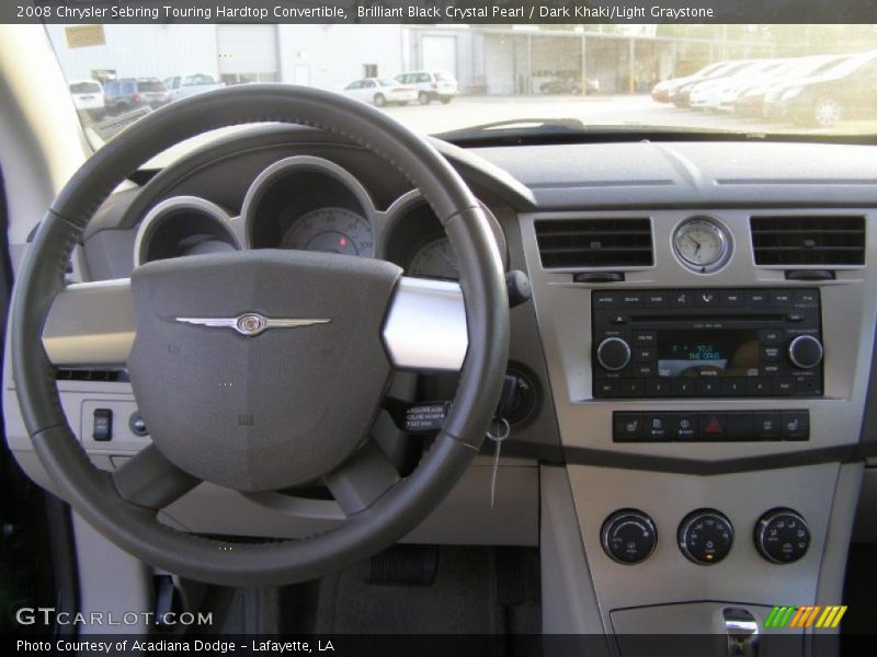 Brilliant Black Crystal Pearl / Dark Khaki/Light Graystone 2008 Chrysler Sebring Touring Hardtop Convertible