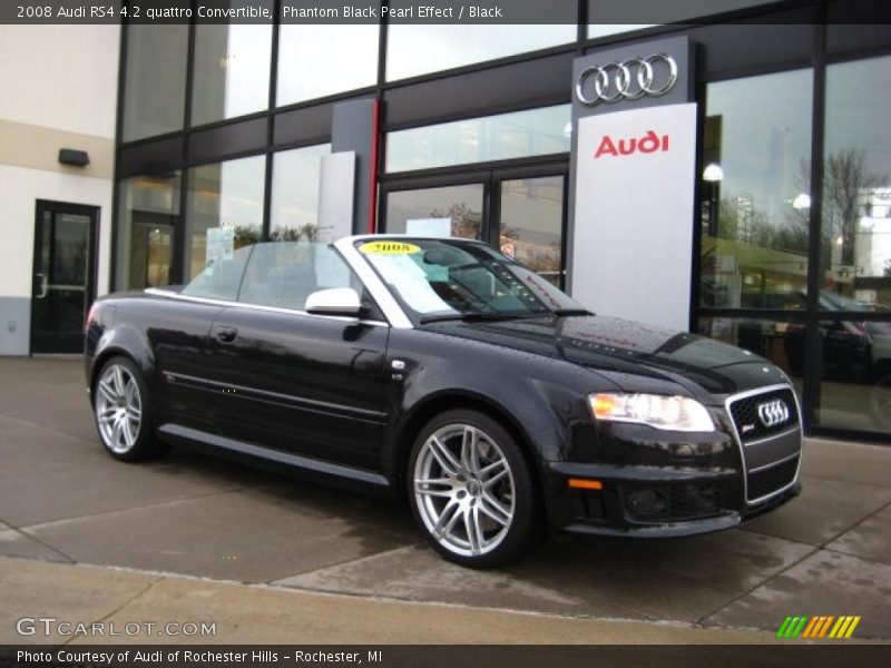 Phantom Black Pearl Effect / Black 2008 Audi RS4 4.2 quattro Convertible