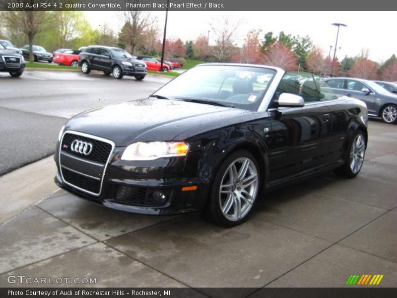 Phantom Black Pearl Effect / Black 2008 Audi RS4 4.2 quattro Convertible