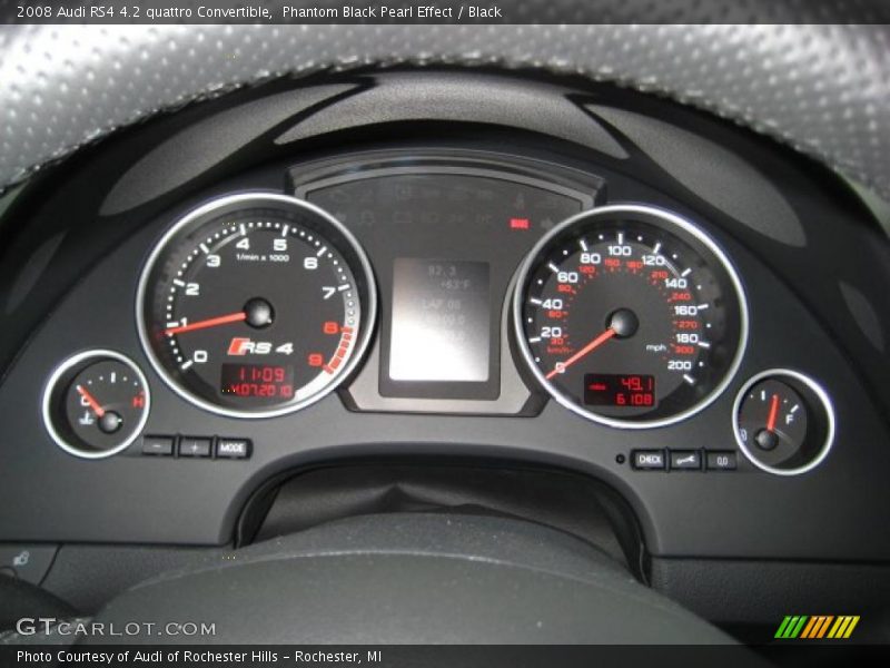 Phantom Black Pearl Effect / Black 2008 Audi RS4 4.2 quattro Convertible
