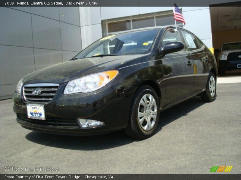 Black Pearl / Gray 2009 Hyundai Elantra GLS Sedan