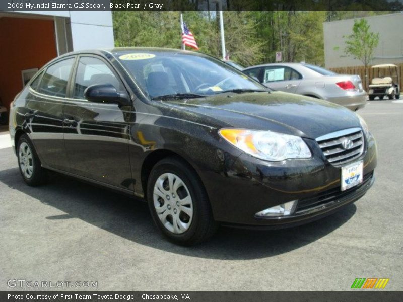 Black Pearl / Gray 2009 Hyundai Elantra GLS Sedan