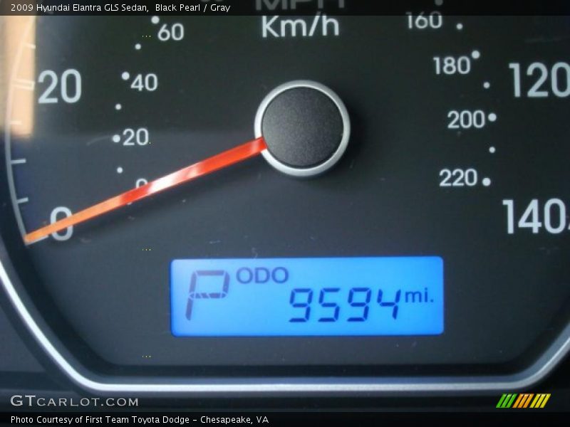 Black Pearl / Gray 2009 Hyundai Elantra GLS Sedan