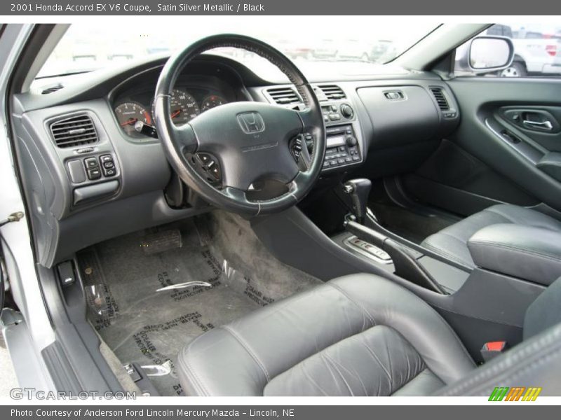Satin Silver Metallic / Black 2001 Honda Accord EX V6 Coupe