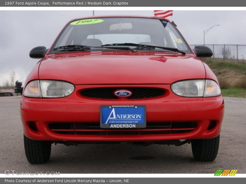 Performance Red / Medium Dark Graphite 1997 Ford Aspire Coupe