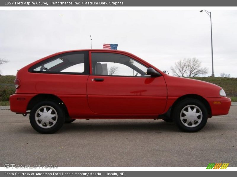 Performance Red / Medium Dark Graphite 1997 Ford Aspire Coupe