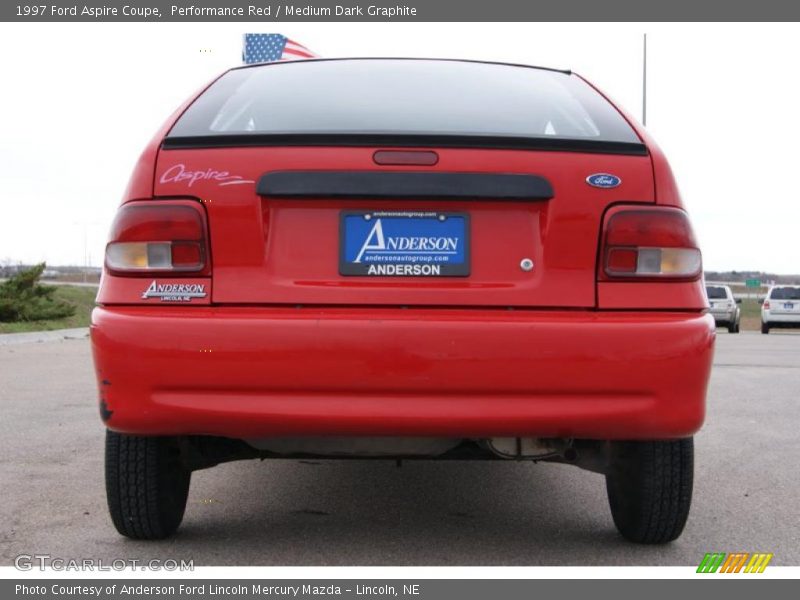 Performance Red / Medium Dark Graphite 1997 Ford Aspire Coupe