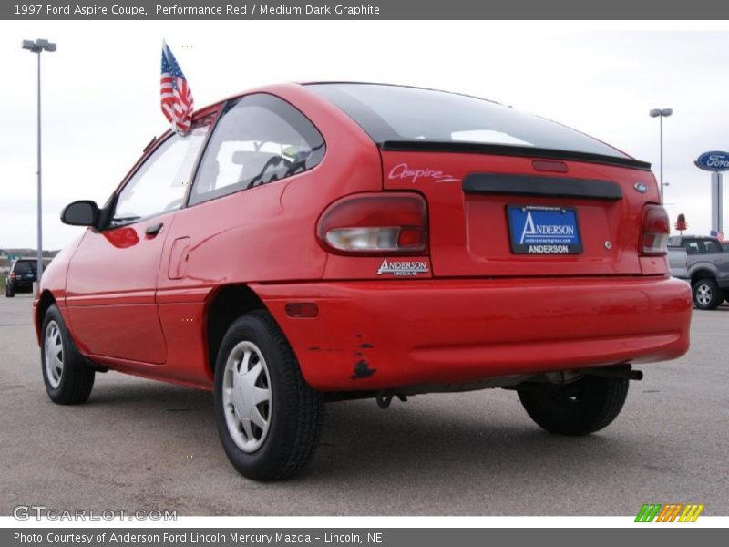 Performance Red / Medium Dark Graphite 1997 Ford Aspire Coupe