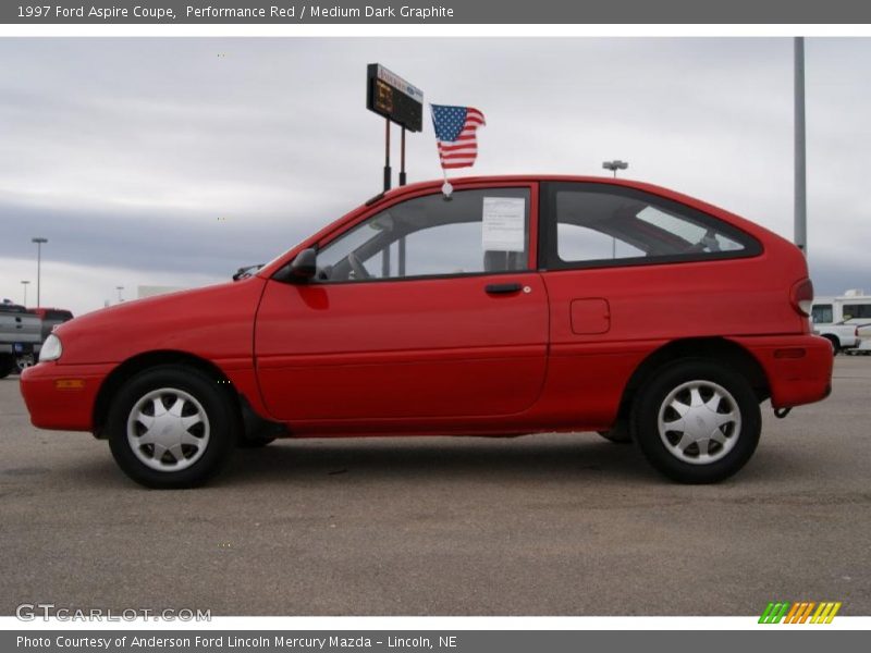 Performance Red / Medium Dark Graphite 1997 Ford Aspire Coupe