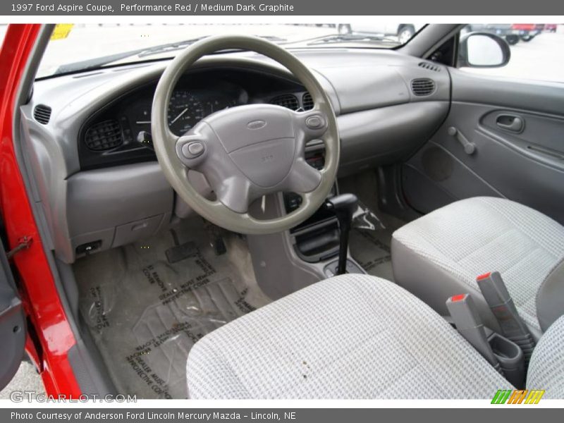 Performance Red / Medium Dark Graphite 1997 Ford Aspire Coupe